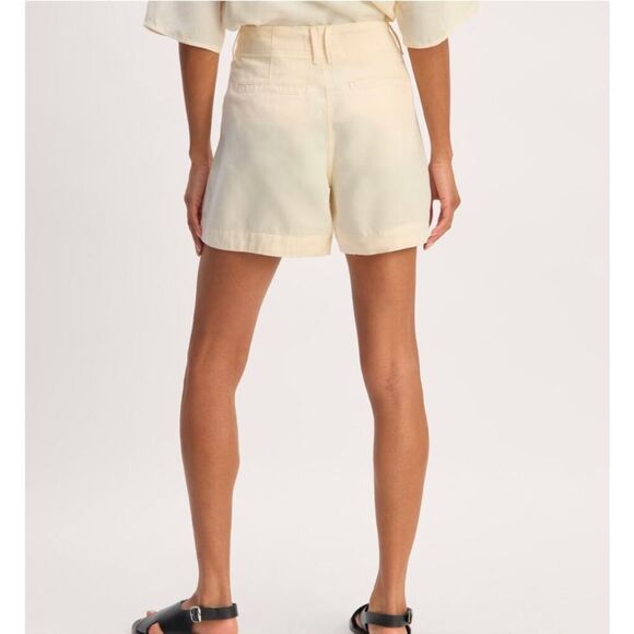 NWT Everlane The Draper Linen Shorts Buttersmooth Bone Size 12 - Picture 2 of 2